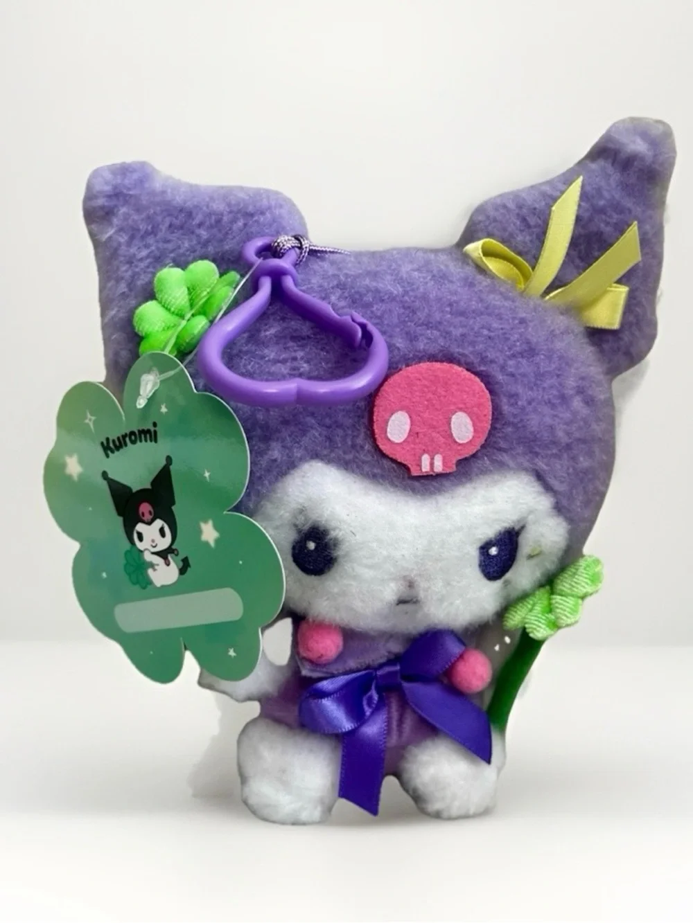 Sanrio Kuromi Limited Edition Four-Leaf Clover 6” Plush Toy Bag Charm‎ Kawaii